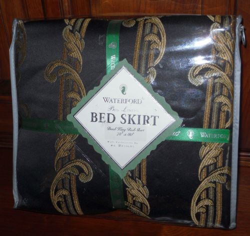 WATERFORD tailored RUSSBOROUGH  bed skirt   Onyx black NWT $225  KING