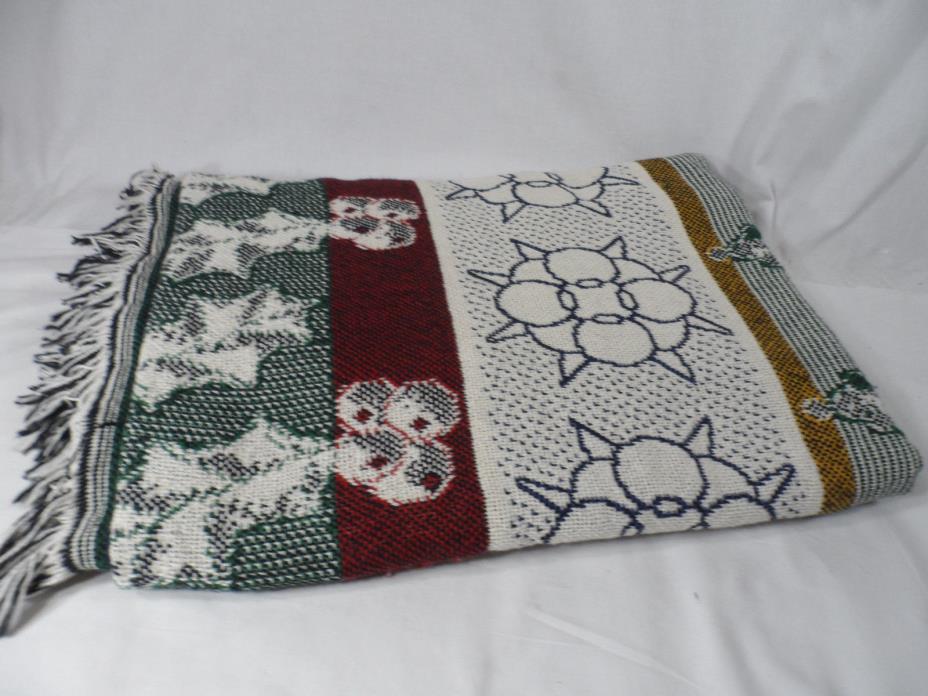 Christmas Throw Blanket with Poinsettias design