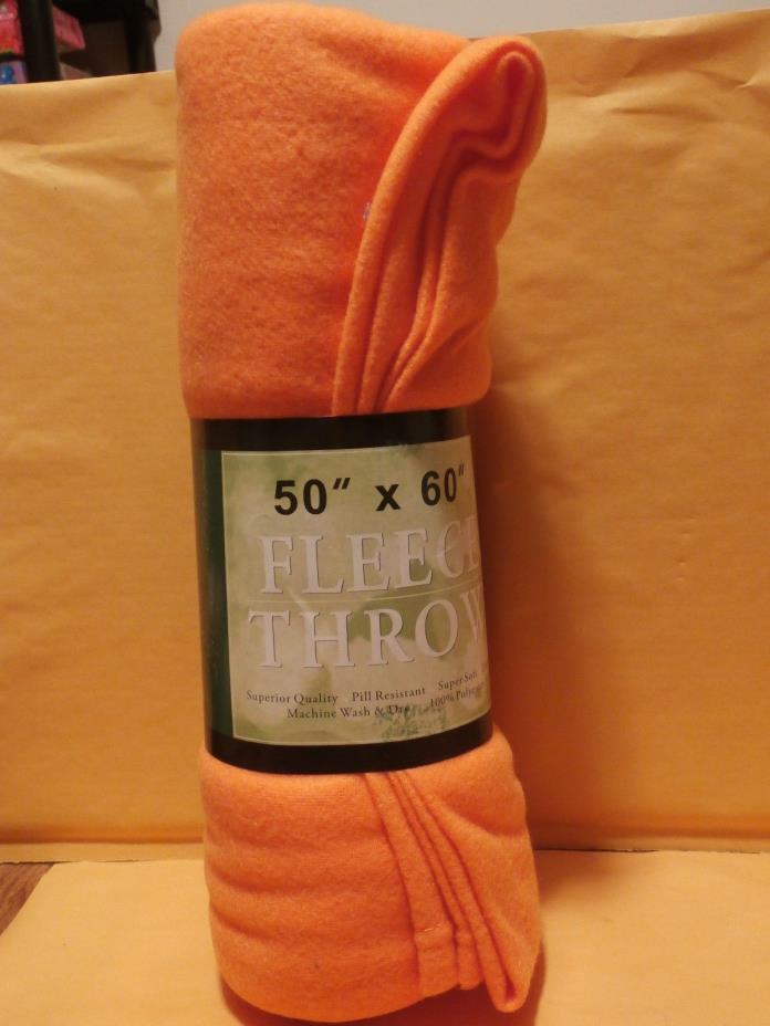 Neon Orange FleeceThrow Blanket 50