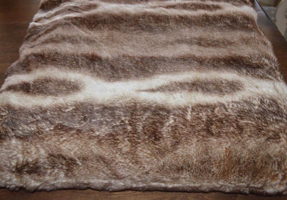 Pottery Barn Faux Fur Grand Throw Caramel Ombre HUGE XL 88