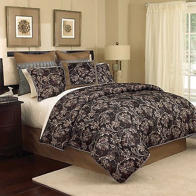 Croscill Palmer Black/pale Gold/Brown 7pc Queen Comforter Set