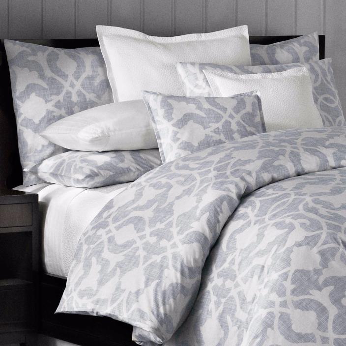 NIP Barbara Barry Poetical Denim Full/Queen Comforter Set 3pc