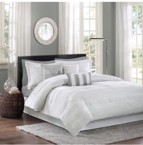 Madison Park Hampton Queen Size Bed Comforter Set In A Bag - White Beautiful