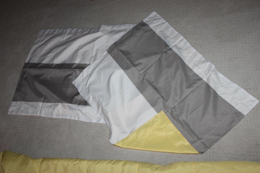 New Gray Yellow White Comforter and Pillow Shamsincludes White Sheets Queen Size