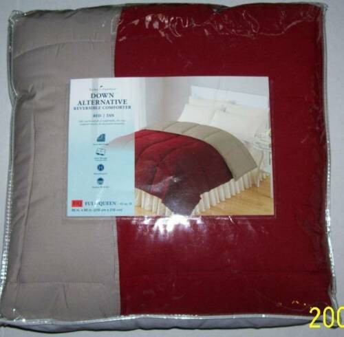 Home Classics Kohl's  Down Alternative Reversible Comforter Red Tan Full / Queen