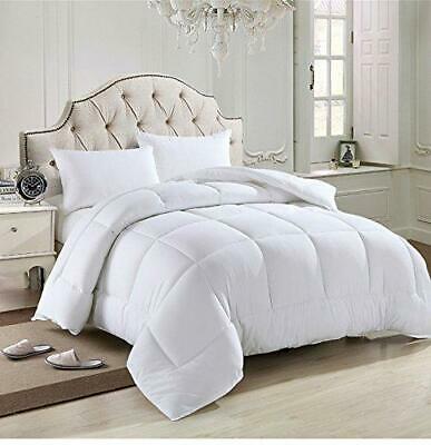 Solid White Home Double Fill Down Alternative Comforter Microfiber Cover Medium