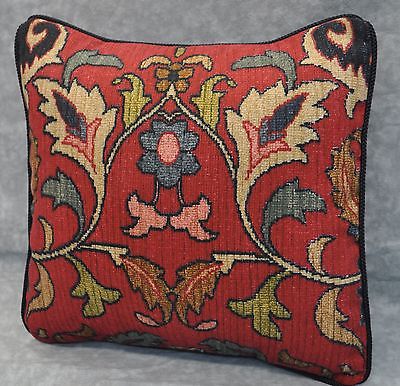 Pillow made w Ralph Lauren Poet's Society Burgundy Tapestry Fabric 12