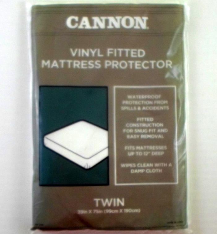 CANNON Vinyl Fitted Waterproof Mattress Protector TWIN