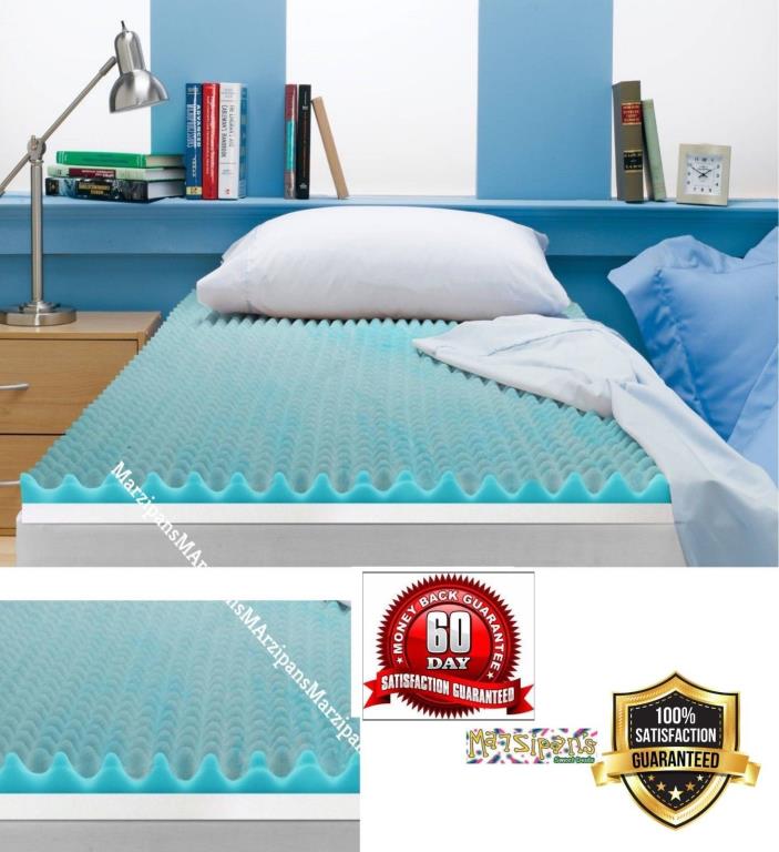 King Size Mattress Topper Cooling Gel Memory Foam Pad Support Pressure Relief 3
