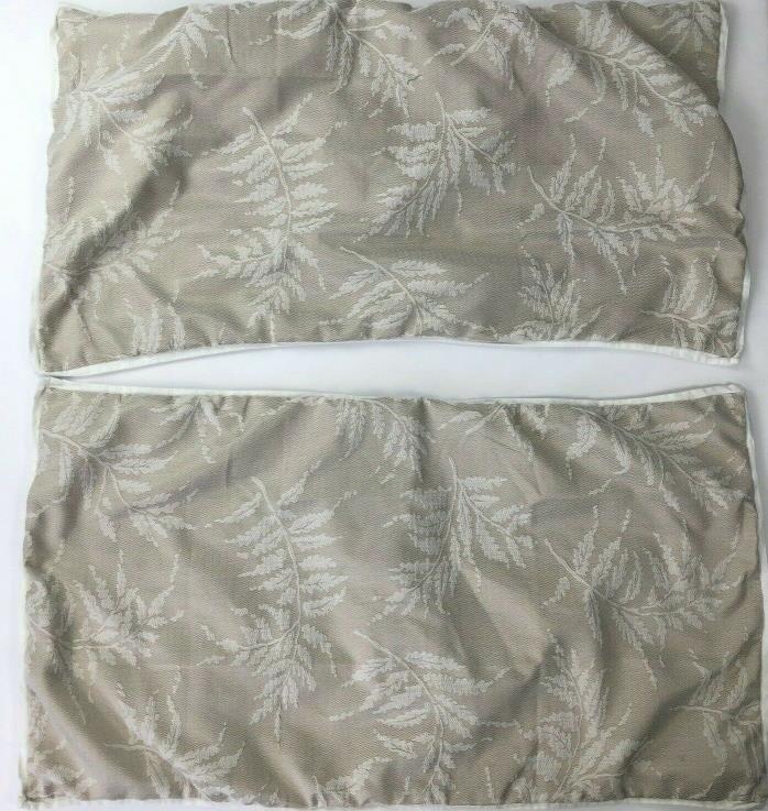 Laura Ashley Bracken Leaf Neutral Tan Set of 2 King Pillow Sham Case Woven