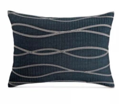 1 Hotel Collection Modern Wave Standard Pillow Sham New Blue