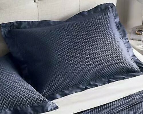 NEW Fieldcrest Luxury Diamond Matelasse Standard/Queen Pillowsham Sham Navy Blue