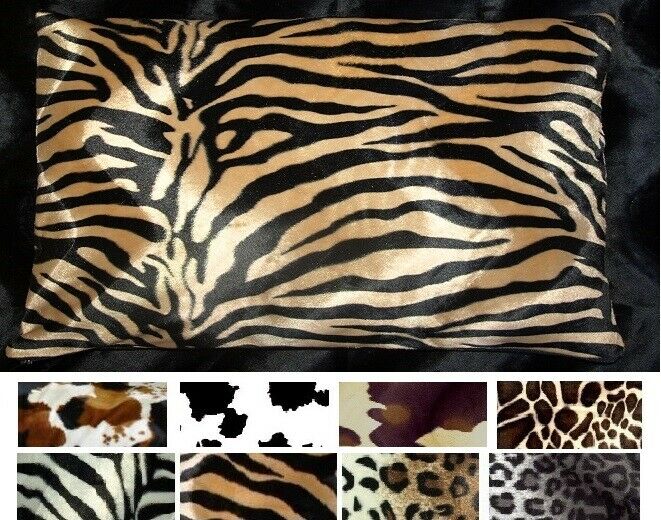 Animal Print Body Pillow Cover Leopard Zebra Cow Giraffe Western Faux Fur