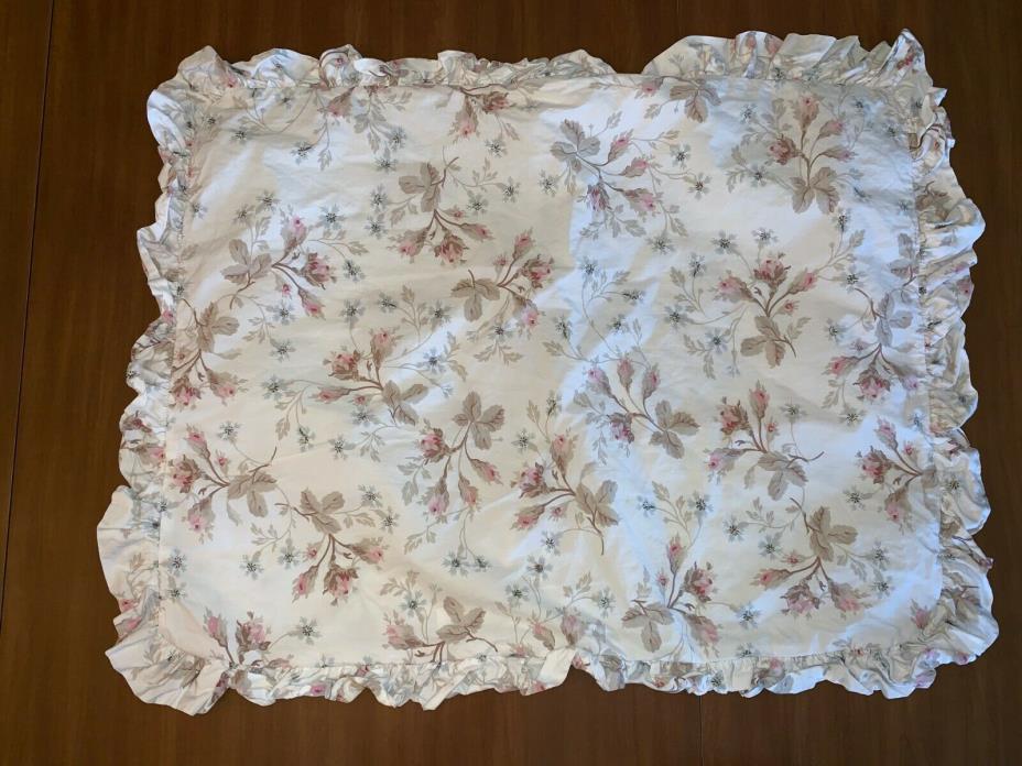 1 SIMPLY SHABBY CHIC DOLCE Standard Size Pillow Sham Ruffle 30x23 White Floral