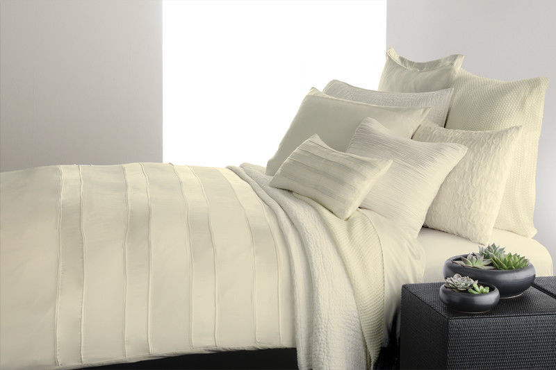 Donna Karan Essentials - City Stripe 100% Silk EURO Sham / Ivory