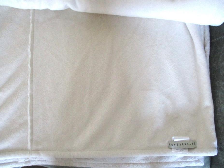 Pottery Barn Queen Size Blanket Ivory Cream Colored Cozy Soft