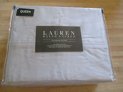 NEW* Ralph Lauren QUEEN SHEET SET Cotton Sateen Dunham $105 RV Solid Silver Grey