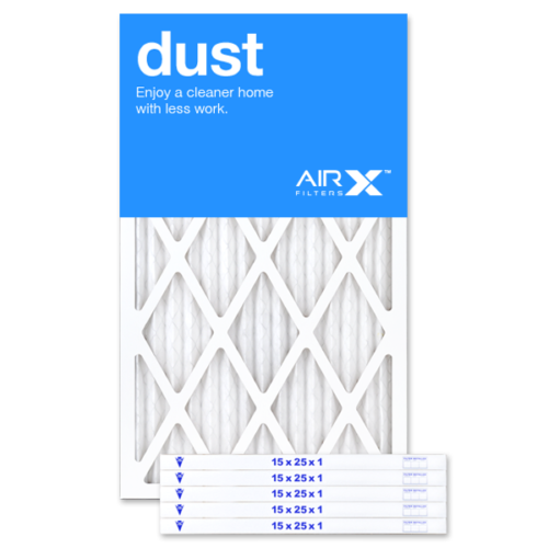AIRx Filters Dust 15x25x1 Air Filter Replacement Pleated MERV 8, 6-Pk