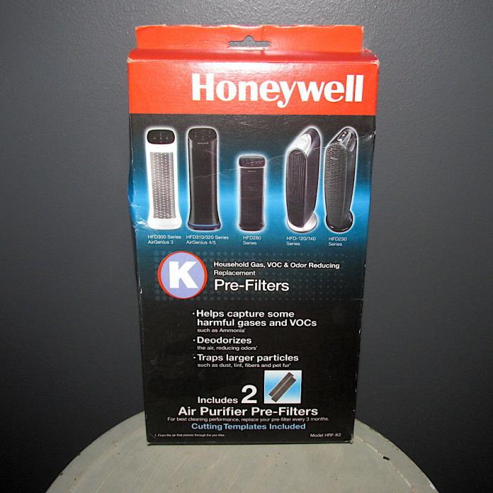 Honeywell HRF-K2 Air Purifier Pre-Filter Set Of 2 Gas VOC Odor Reducing Filters