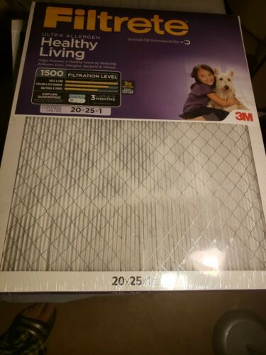 Filtrete Ultra Allergen 20x25x1, Air Filter Healthy Living . Has some bent