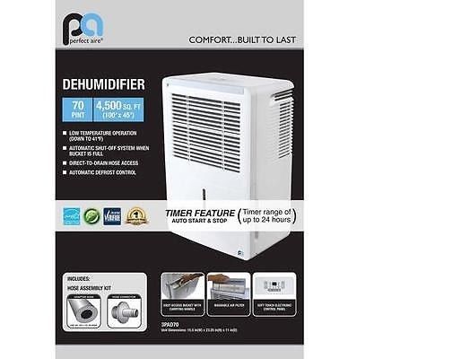 Perfect Aire Electric Dehumidifier, 3PAD70, 70 Pint, NEW in box, never opened.
