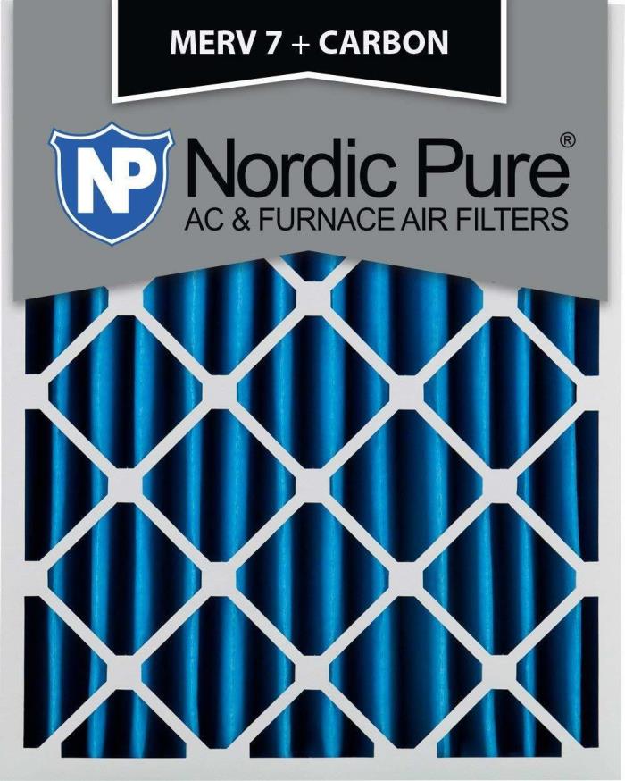 Nordic Pure 16x25x4 MERV 7 Plus Carbon AC Furnace Air Filters, Qty 1