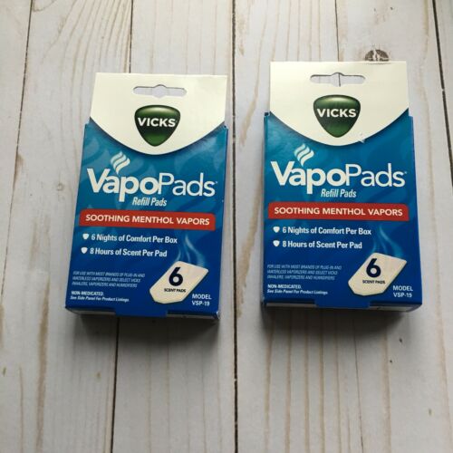 Pack of 2 Vicks VapoPads Refill Pads VSP-19 Menthol Vapor 6ct box 12 pads total