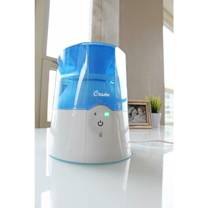 Crane Classic 2-in-1 Warm Mist Humidifier and Steam Inhaler - Blue and White