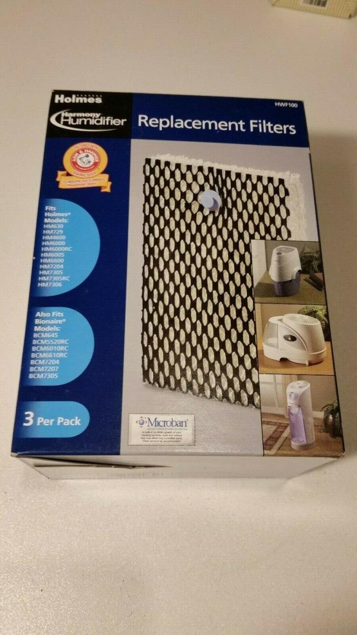 Holmes Replacement Enhanced Filter Harmony Humidifier HWF100 Microban 3 Pack New
