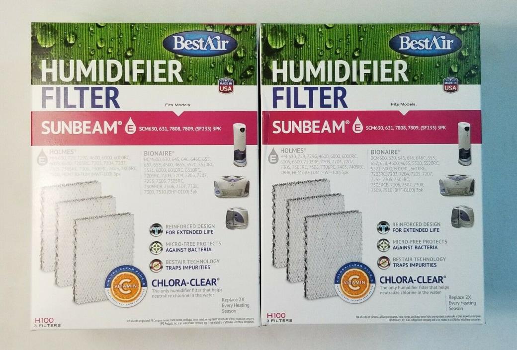 BestAir Humidifier 3 filters in box (2-Pack= 6 filters total)