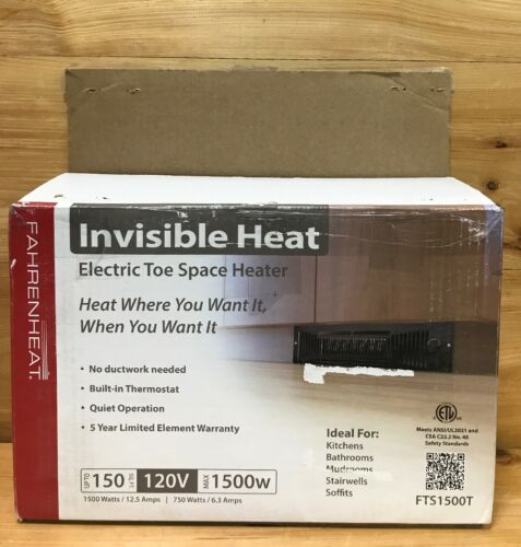 Fahrenheat 1,500-Watt Toe Space Electric Heater w/ Built-In Thermostat Open Box