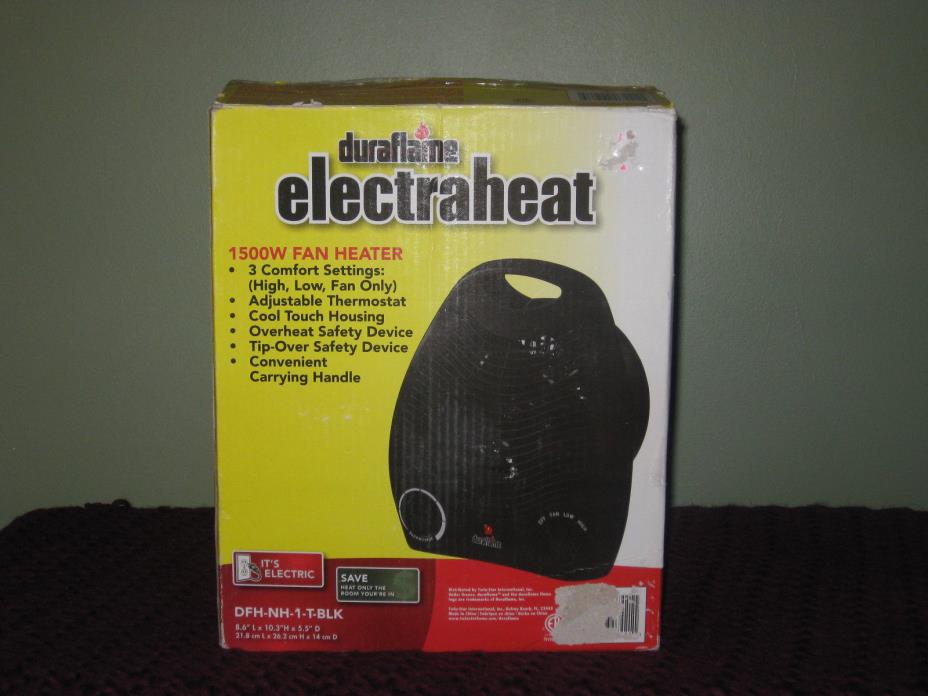 Duraflame Electraheat 1500 Watt Electric Fan Heater Desk Heater DFH-NH-1-T-BLK
