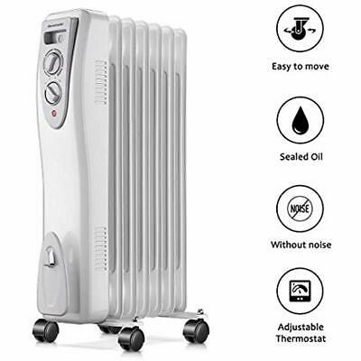 Oil Filled Radiator Heater, Portable Space Electric For Home And Office, 1500W,