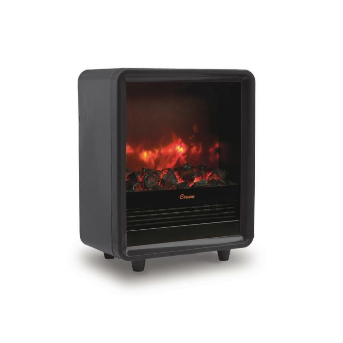 Crane EE-8075BK 1500-Watt Mini Fireplace Heater, Black