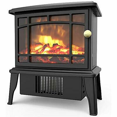 OPOLAR Mini Portable Electric Fireplace Heater, Small Desktop Space With Log For