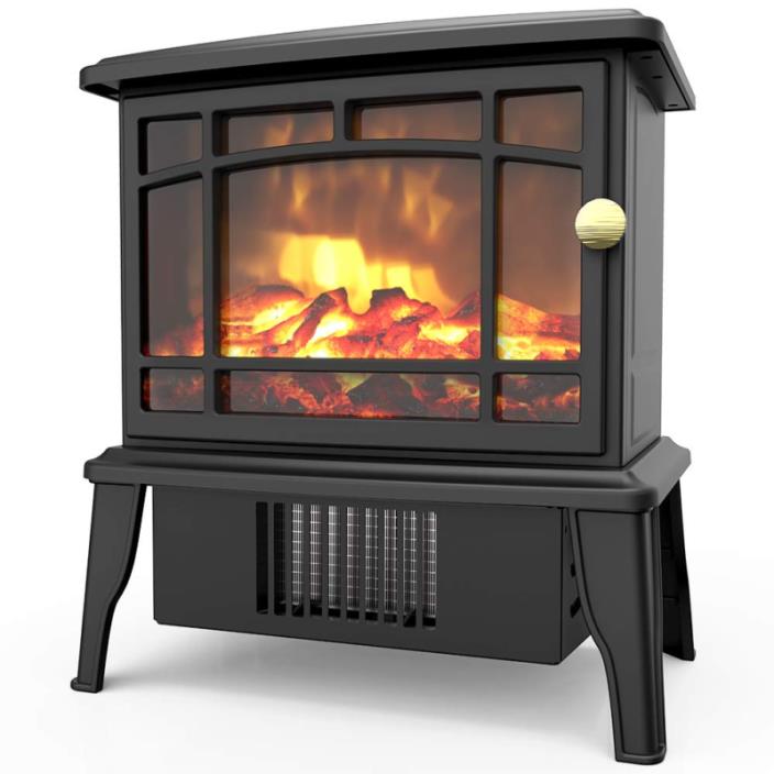 OPOLAR Mini Portable Electric Fireplace Heater, Small Desktop Space with Realist