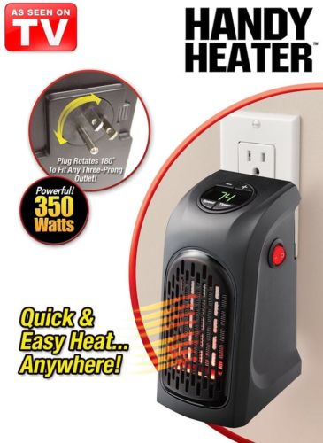 Compact Personal Portable Handy Heater Wall Direct Plug-In Programmable 12 Hr