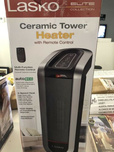Lasko CT22425 Ceramic Tower Heater With Remote Control - Black