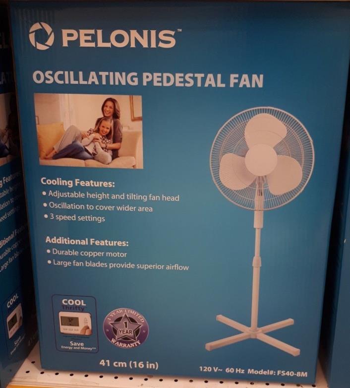 Pelonis 16 inch Oscillating Pedestal FAN , Portable Camping Traveling Office