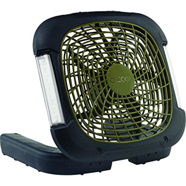 O2COOL 10-inch Portable Camping Fan with Lights, Battery Powered Camping Fan, P