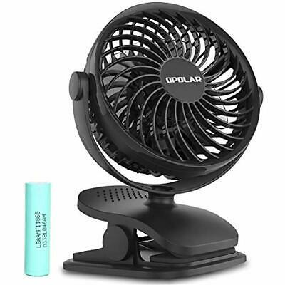 Battery Operated Fan, Clip On And Desk Portable With 4 Speeds, Rechargeable, For