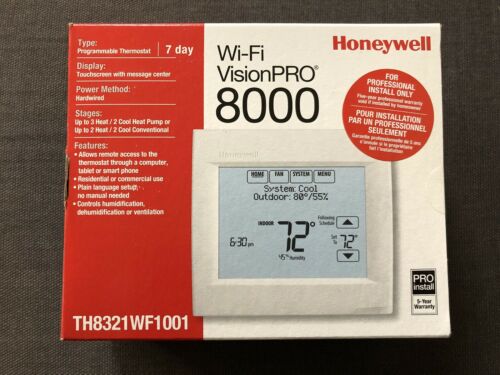 New Honeywell Wifi Vision Pro 8000 TH8321WF1001 Programmable Thermostat Mint