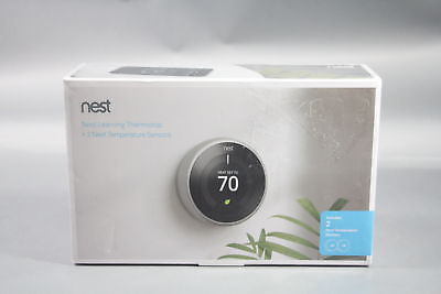 Nest Learning Thermostat +2 Nest Temperature Sensors BH-1252-US *NEW*