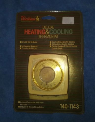NOS VINTAGE ROBERT SHAW T40-1143 Deluxe Heating & Cooling THERMOSTAT Robertshaw