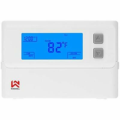 Non-programmable Thermostat, Heat Pump 24 Volt Backlit Digital Display For Room,