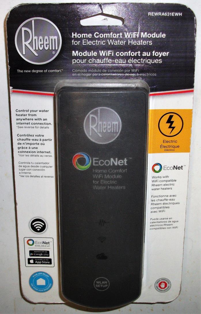 RHEEM HOME COMFORT ELECTRIC HOT WATER HEATER WIFI MODULE ECONET REWRA631EWH NEW