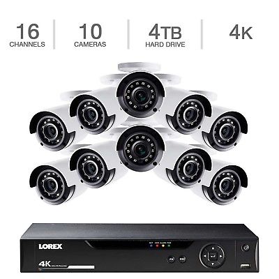 Lorex 16CH 4K DVR 4TB 10 UHD 4K Bullet Camera Security System