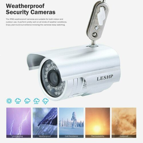 Waterproof CMOS 1000TVL 36 LED 6mm Lens Infrared CCTV Security Camera System LU