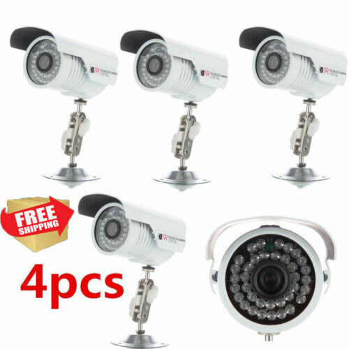 4 Pcs Waterproof CMOS 1000TVL 36 LED 6mm Lens Infrared CCTV Security Camera EK