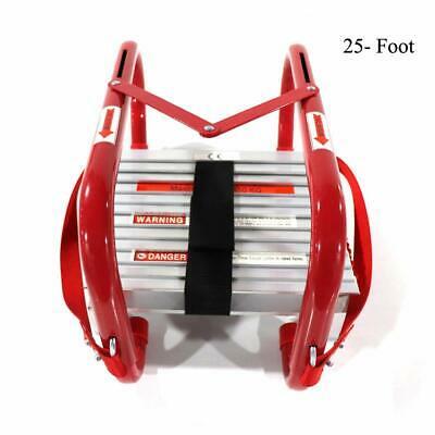 Portable Fire Ladder Three-Story Emergency Escape Ladder 25 Foot with Wide St...